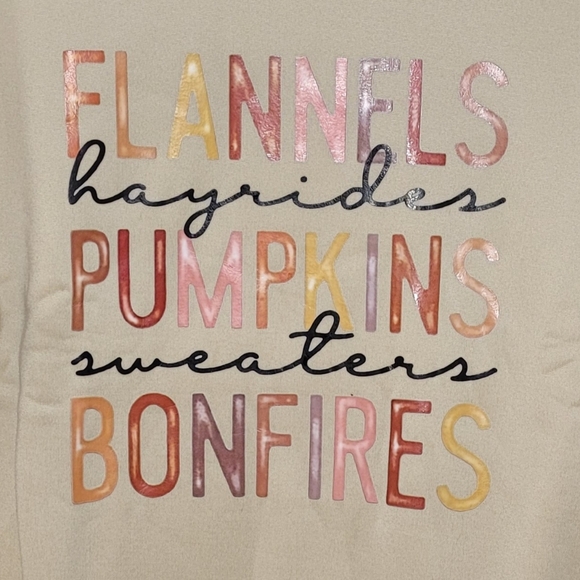 Fall Drop Shoulder Sweat shirt with Fall words XXL NWOT - Picture 6 of 6